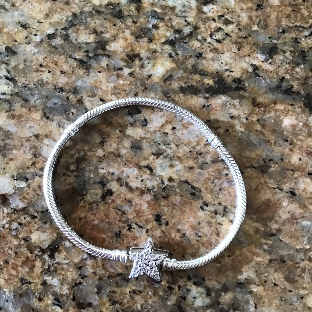 Pandora Moments Asymmetric Star Clasp Snake Chain Bracelet